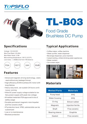 B03 - Brushless mini water pump,coffee pump