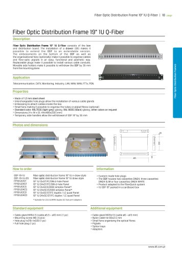 Fiber Optic Distribution Frame 19" 1U Q-Fiber