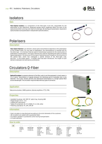 Isolators , Polarisers , Circulators