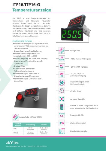 ITP16 TEMPERATURANZEIGE