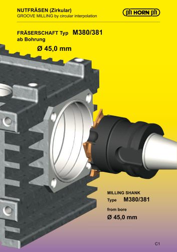 Groove milling by circular interpolation 380/381