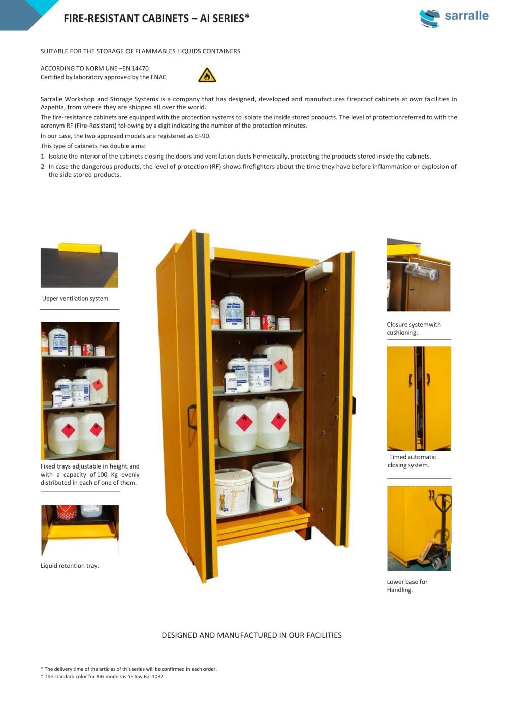 FIRE-RESISTANT CABINETS &ndash; AI SERIES*  - SARRALLE