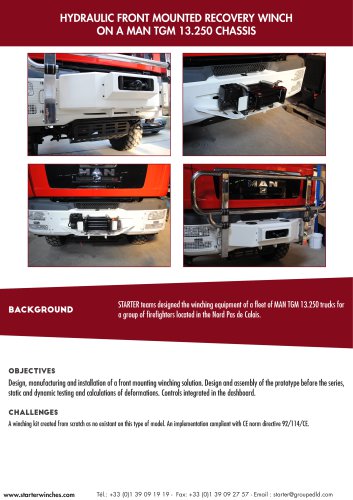 hydraulic front mounted recovery winch