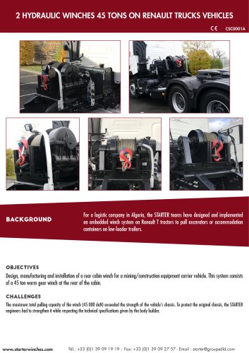hydraulic rear cabin winch
