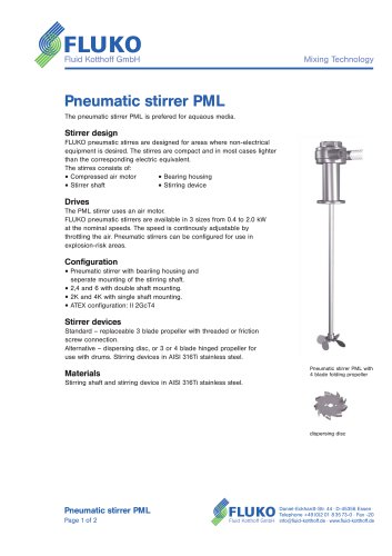 Pneumatic stirrer PML