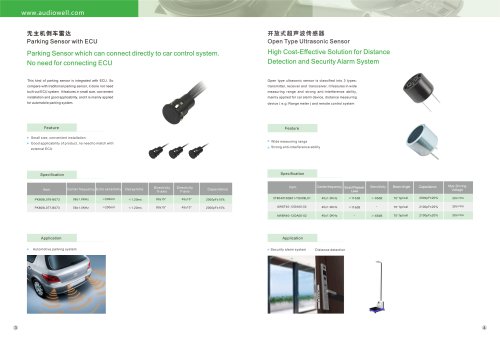 AUDIOWELL Open type ultrasonic sensor for distance measurement