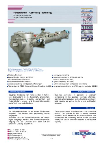 Fördertechnik –Conveying Technology