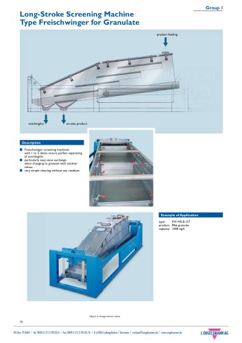 Long-Stroke Screener type Freischwinger Granulate