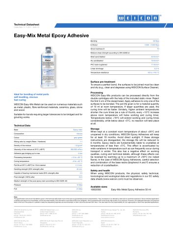 Easy-Mix Metal Epoxy Adhesive TDS