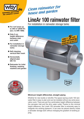 LineAr 100 rainwater filter