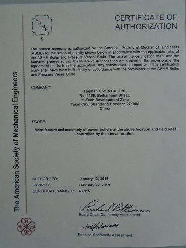 ASME S Certificate