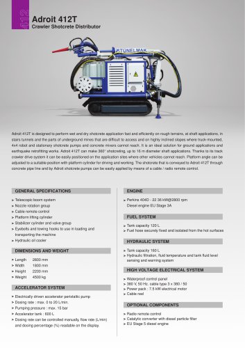 Adroit 412T Crawler Shotcrete Distributor
