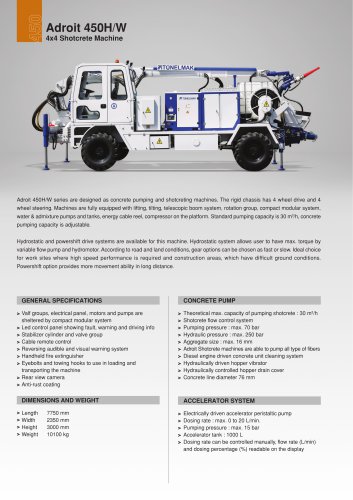 Adroit 450H/W 4x4 Shotcrete Machine