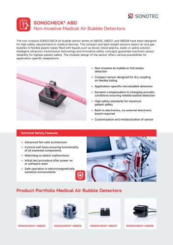 SONOCHECK® ABD Non-Invasive Medical Air Bubble Detectors