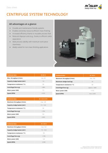 CENTRIFUGE SYSTEM TECHNOLOGY