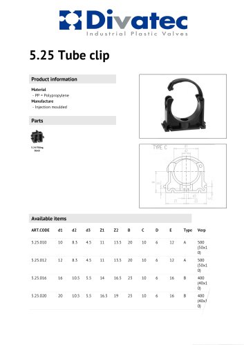 5.25 Tube clip
