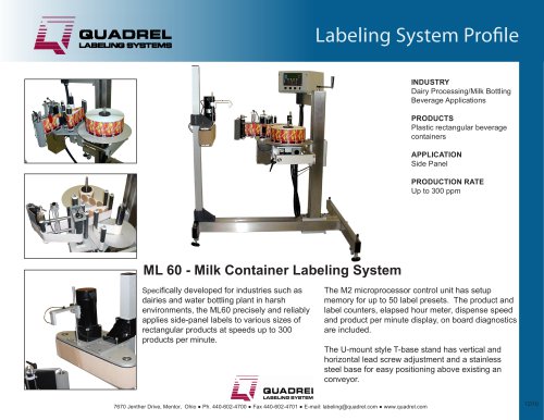 ML60 - Milk Container Labeling System