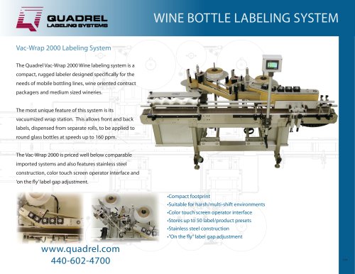 Vac-Wrap 2000 Wine Labeling System