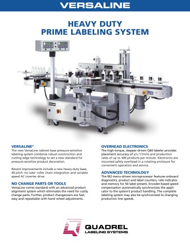 VERSALINE (Cabinet-Based) in  line labeling system