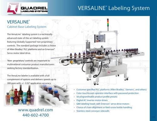 Versaline PLC Controlled Labeling System