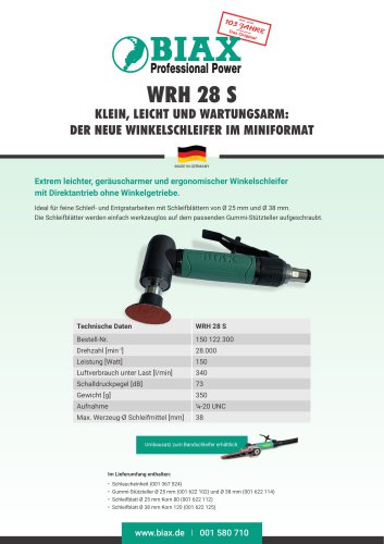 WRH 28 S - Mini-Winkelschleifer