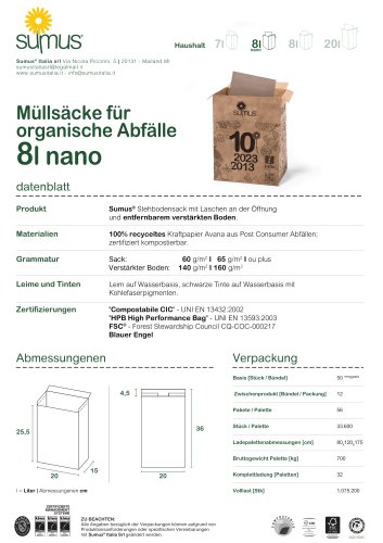 M&uuml;lls&auml;cke f&uuml;r organische Abf&auml;lle 8l nano