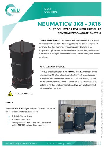 Cartridge dust collector NEUMATIC® JK8 - JK16