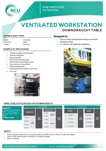 GRINDING PROCESS DOWNDRAFT TABLE