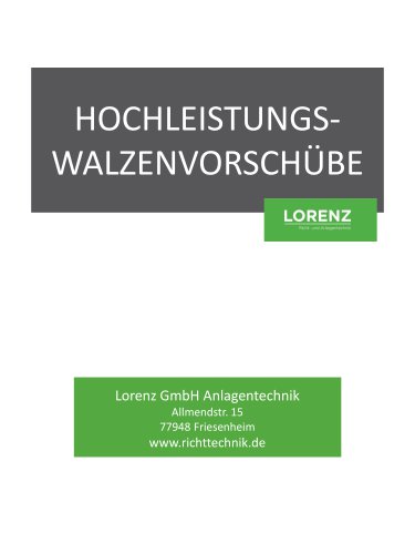 HOCHLEISTUNGS- WALZENVORSCHÜBE