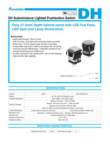 DH Miniature Lighted Pushbutton Switch