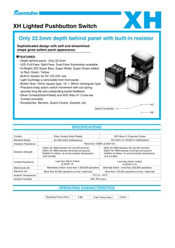 XH Lighted Pushbutton SwitchPushbutton 