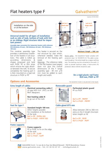 Galvatherm - Flat immersion heater - Type F