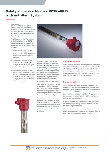 Safety Immersion Heaters ROTKAPPE&reg; with Anti-Burn System