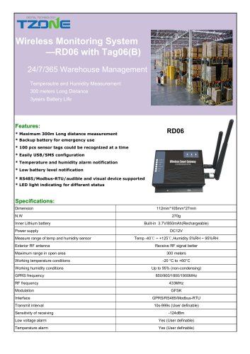 Wireless Monitoring System —RD06 with Tag06(B)