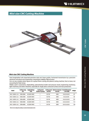 HNC-1500W-J HUAWEI compact portable CNC oxy fuel and plasma cutting machine