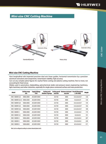 HNC-1800W portable CNC plasma and Oxy fuel flame cutter more cutting size