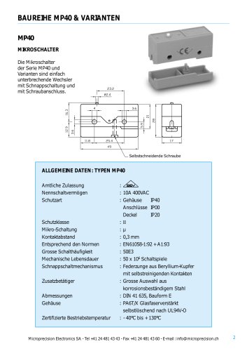 MIKROSCHALTER MP40