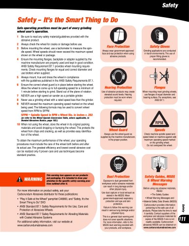 Carborundum CA1000 Safety