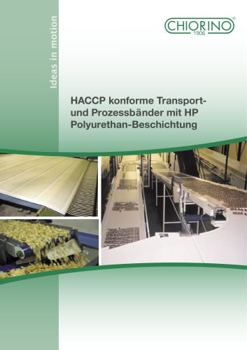 HACCP konforme Transport- und Prozessbänder mit HP Polyurethan-Beschichtung