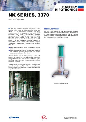 3370 High Voltage Standard Gas Capacitors