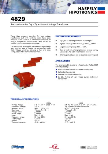 4829 Standard Voltage Transformers