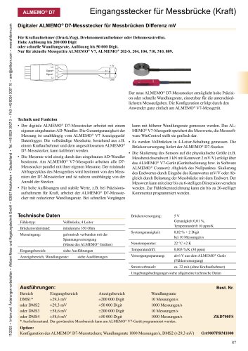 ALMEMO&reg; Stecker f&uuml;r Messbr&uuml;cke 