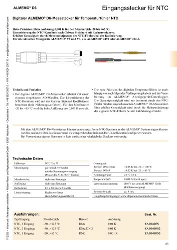 ALMEMO&reg; Stecker f&uuml;r NTC 