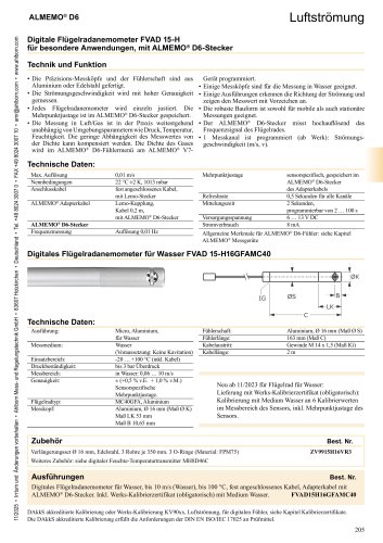 Digitale Fl&uuml;gelradanemometer f&uuml;r besondere Anwendungen