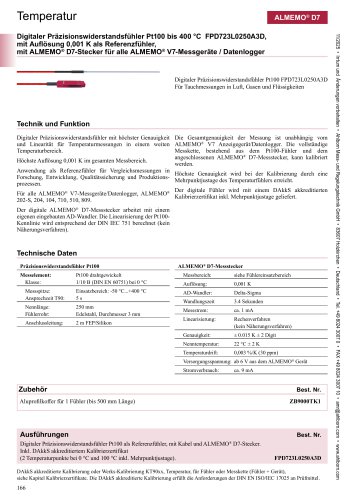 Digitaler Pr&auml;zisionswiderstandsf&uuml;hler Pt100