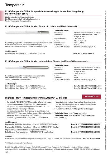 Pt100-Temperaturf&uuml;hler f&uuml;r spezielle Anwendungen 