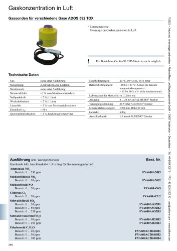 Verschiedene Gase
