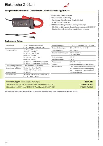 Zangenstromwandler f&uuml;r Gleichstrom