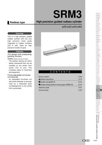 High precision guided rodless cylinder SRM3