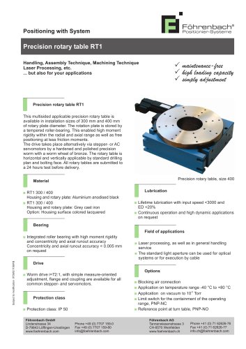 Rotary table RT1 300/400